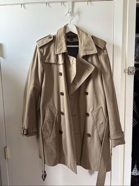 Banana Republic Khaki Double-Breasted Trench Coat